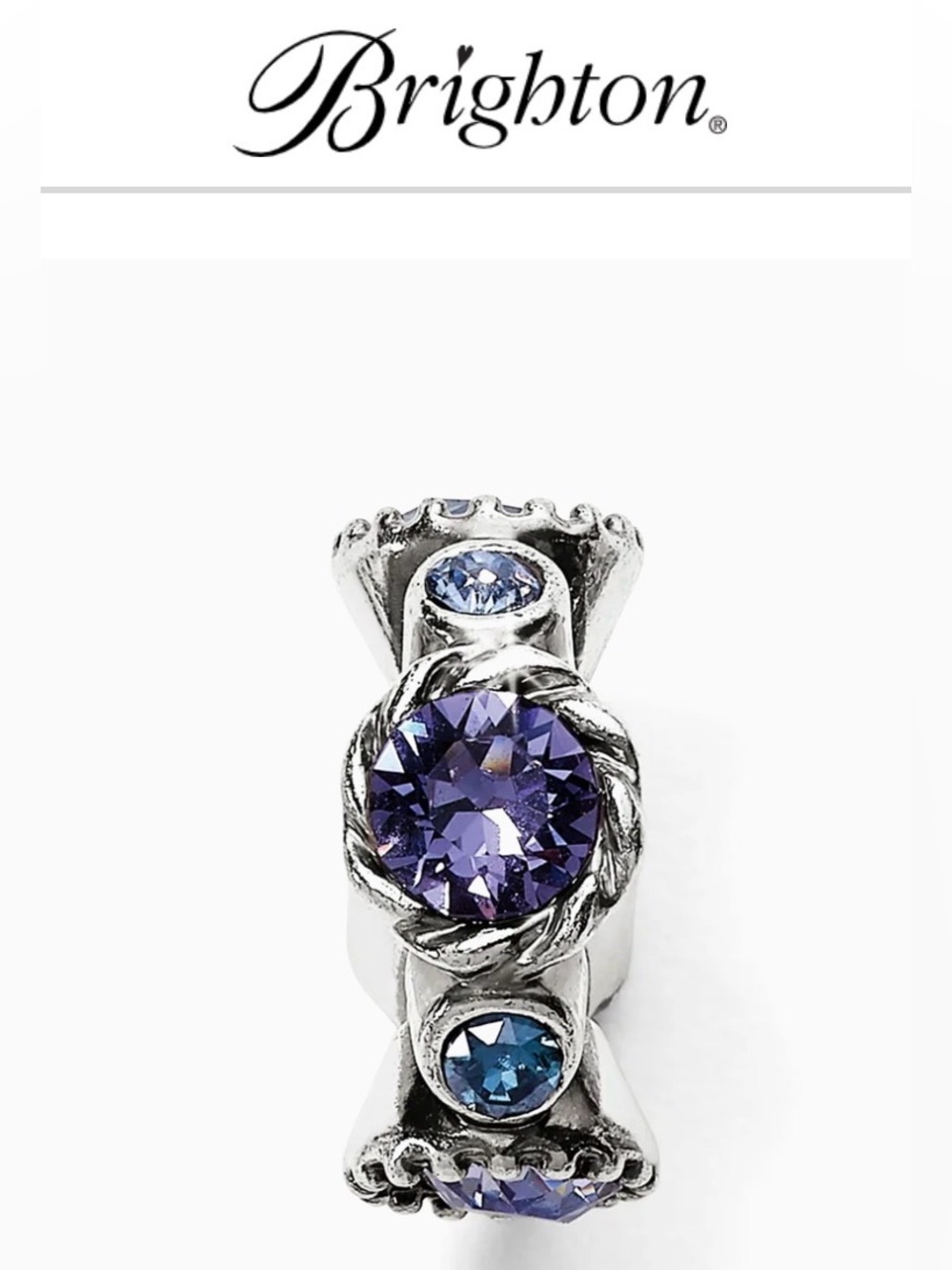 🆕😇 BRIGHTON Halo STARGAZER TANZANITE SWAROVSKI CRYSTAL SLVR Spacer!